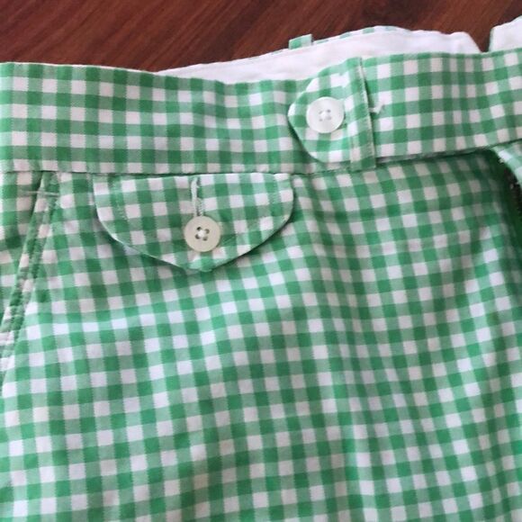 Vintage 1967 Ralph Lauren gingham green Bermuda shorts size 32 - Picture 9 of 9